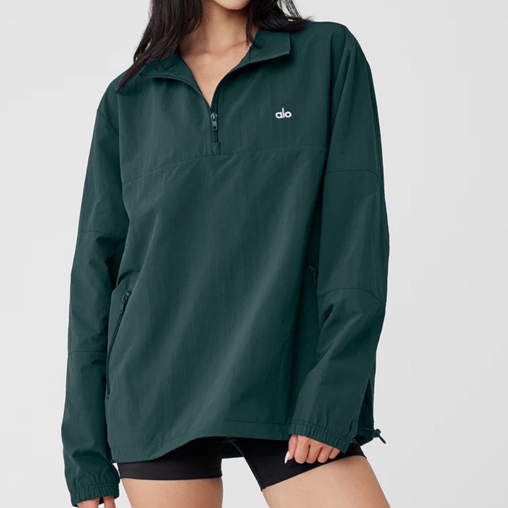 Alo Yoga Takeaway Track Pullover Midnight Green S